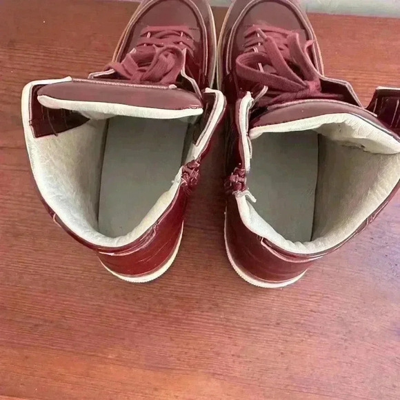 Maison Martin Margiela Men’s Red Leather High Top Shoes Size 44 - Picture 9 of 12